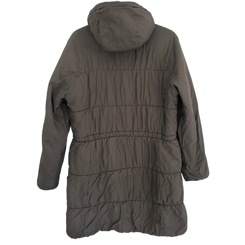 Columbia Thermal Coil Puffer‎ Parka Jacket Coat Gray Hooded Insulated Women LG